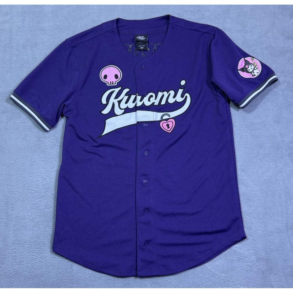 Kuromi by Sanrio Baseball Jersey Purple Pink 00 Button Front Unisex S Anime